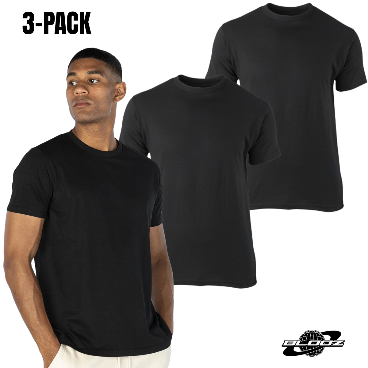 Blooz T-Shirt (3-pack) Short-Sleeve Crew-Neck 100% Cotton
