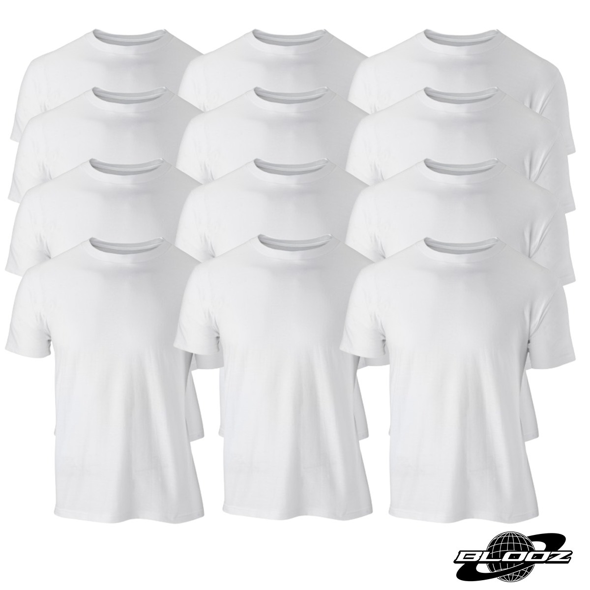 Blooz T-shirts (1-Dozen/ 12pc) Short-Sleeve Crew-Neck 100% Cotton