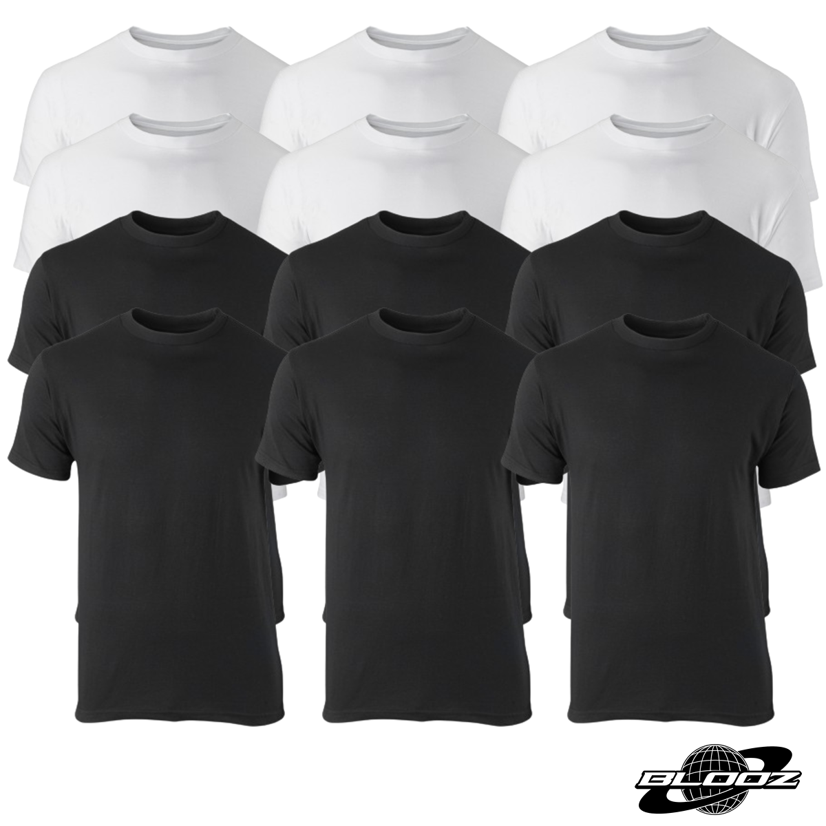 Blooz T-shirts (1-Dozen/ 12pc) Short-Sleeve Crew-Neck 100% Cotton