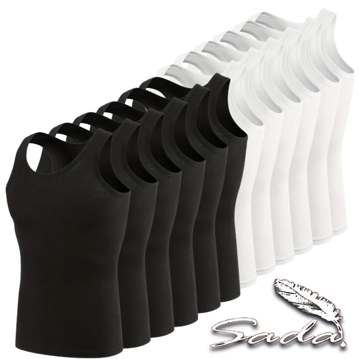 Sada Tank-Top Beaters (1-Dozen/ 12pc) Muscle-Shirt 100% Cotton By Blooz