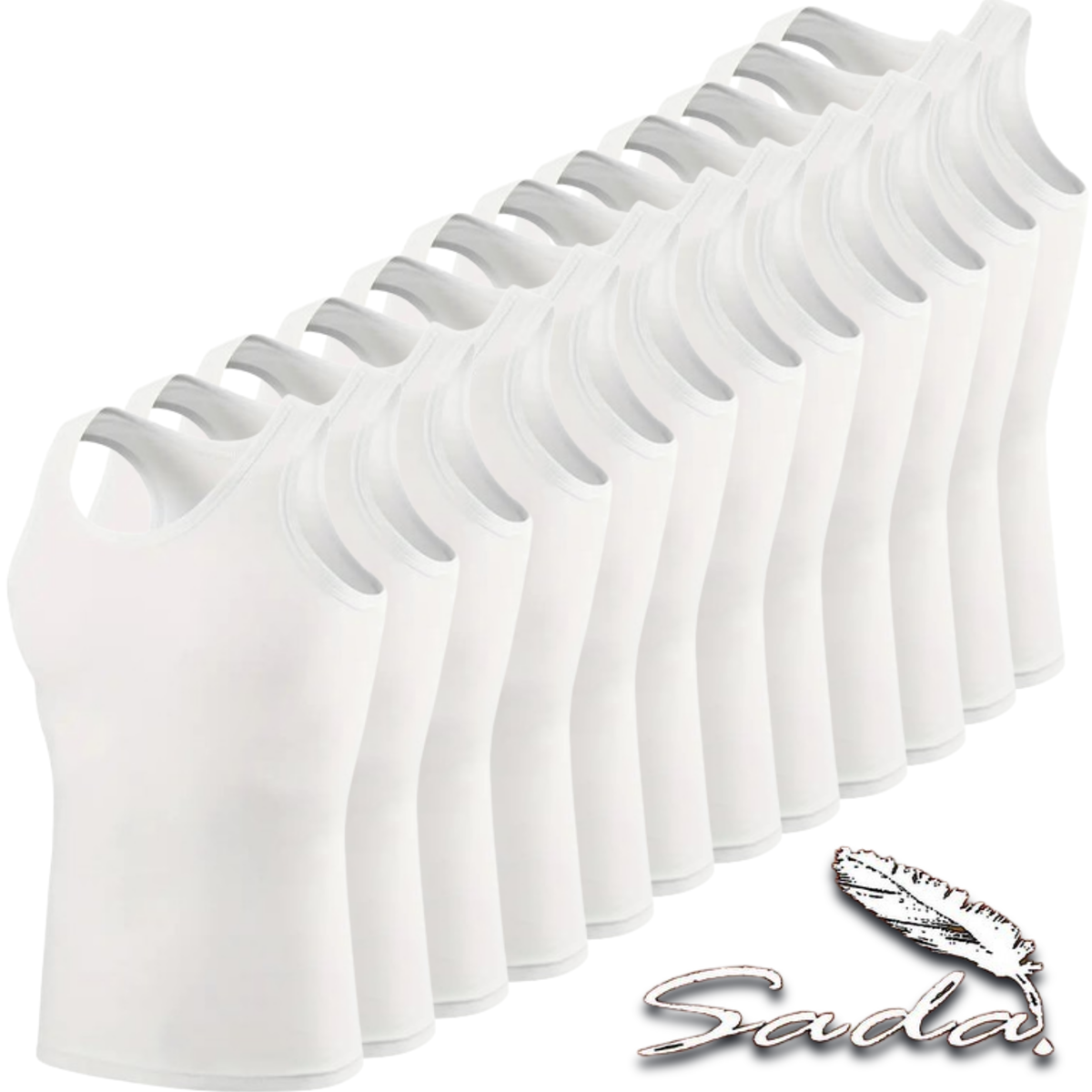 Sada Tank-Top Beaters (1-Dozen/ 12pc) Muscle-Shirt 100% Cotton By Blooz