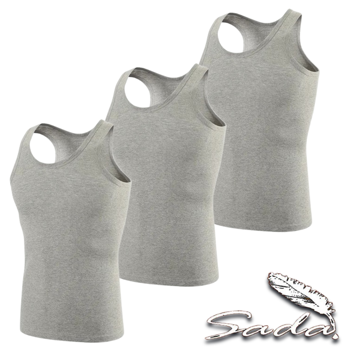 Sada Tank-Top Beaters (3-pack) Muscle-Shirt 100% Cotton By Blooz