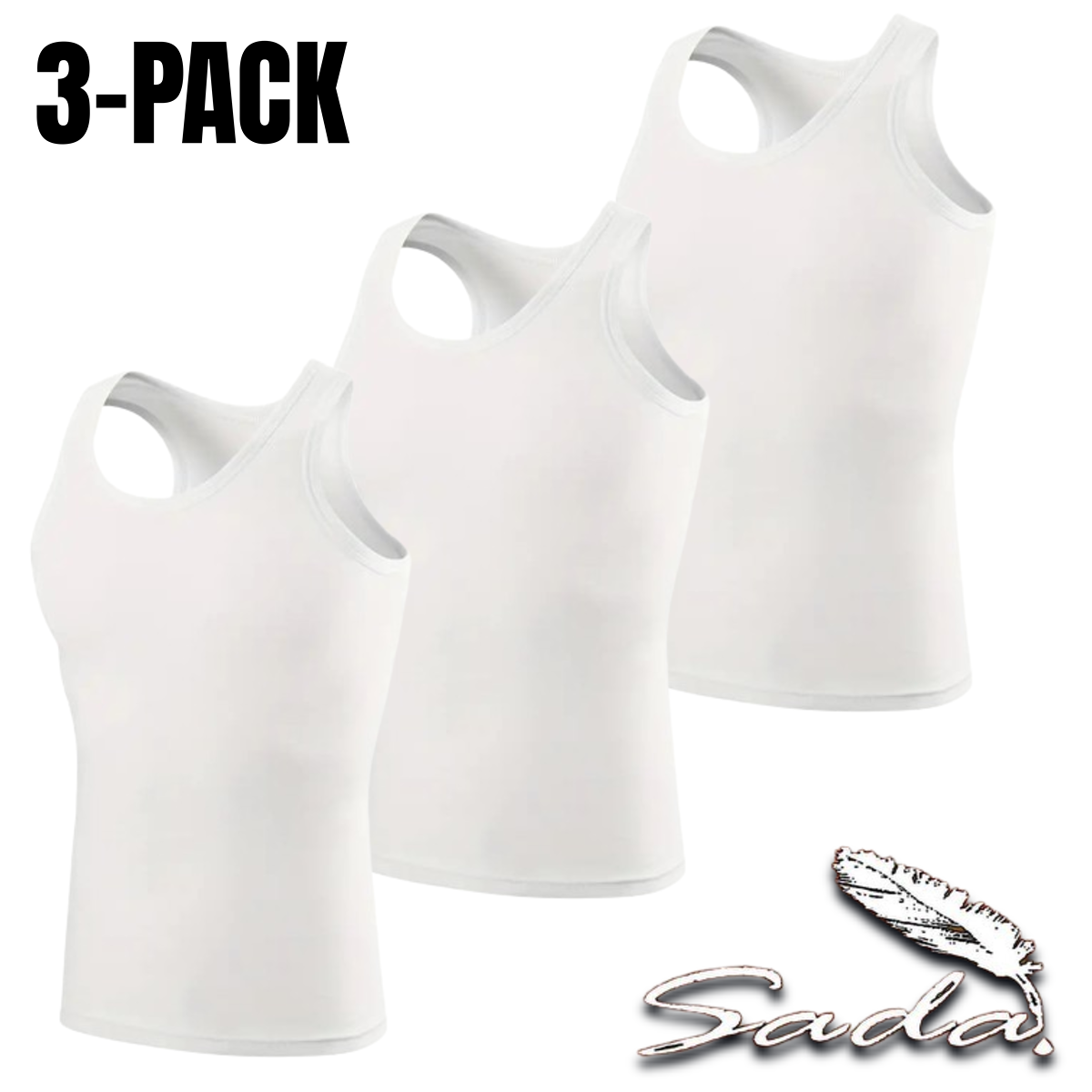 Sada Tank-Top A-Shirt (3-pack) Muscle-Shirt 100% Cotton