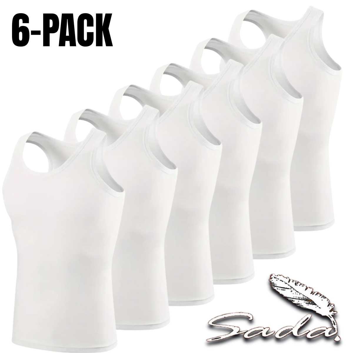 Sada Tank Top A-Shirt (6-pack) Muscle-Shirt 100% Cotton