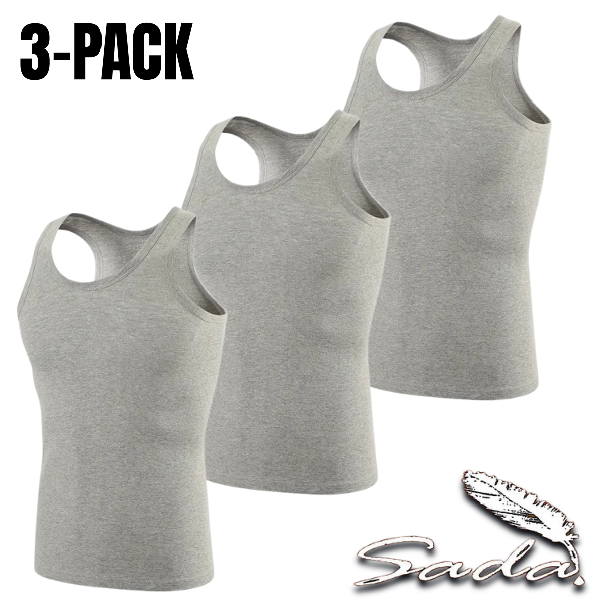 Sada Tank-Top A-Shirt (3-pack) Muscle-Shirt 100% Cotton