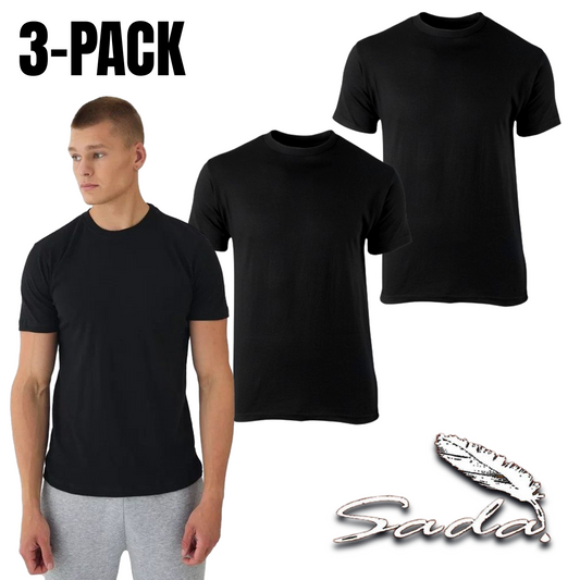 Sada Crew-Neck T-Shirt (3-pack) Short-Sleeve 100% Cotton UNISEX