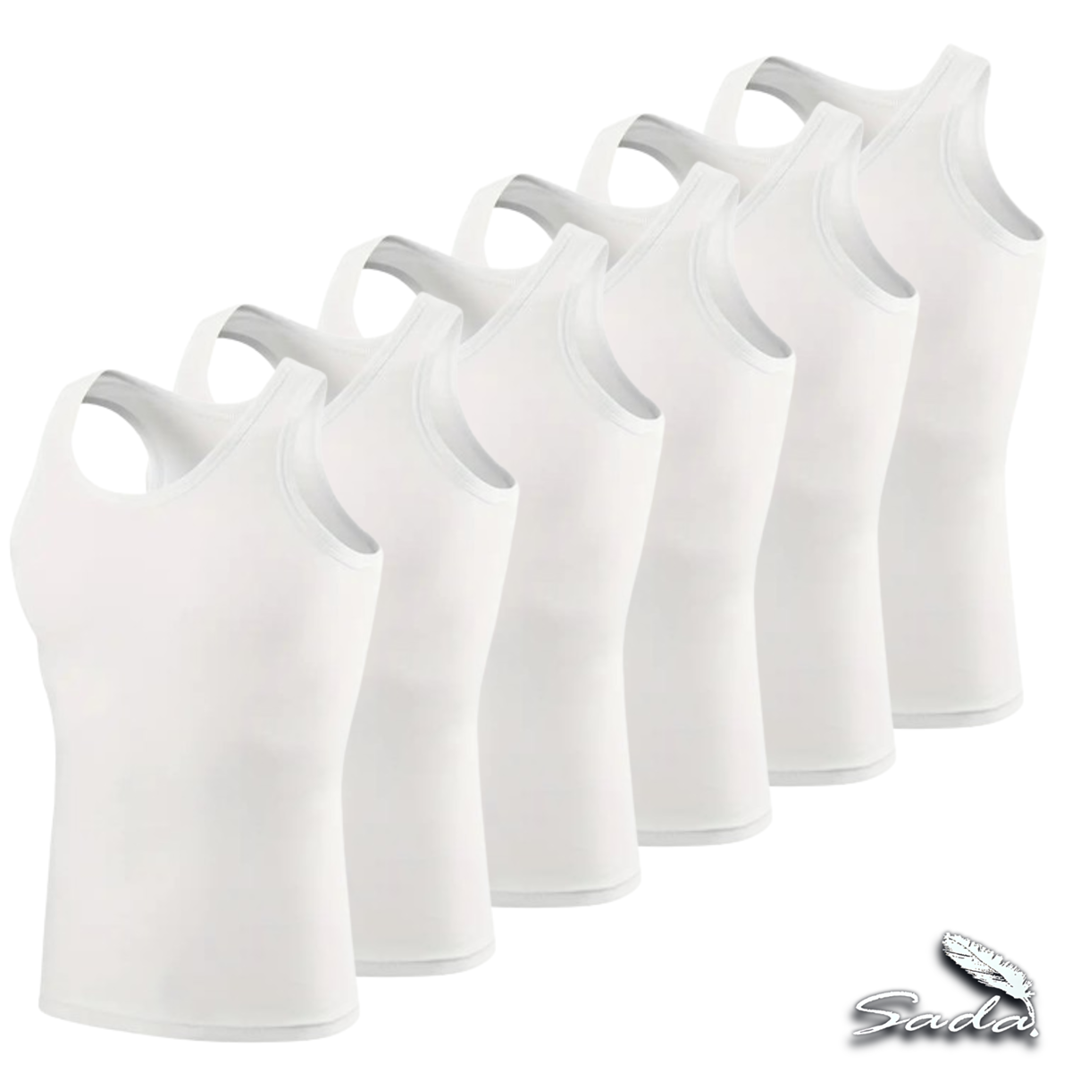 Sada Tank-Top Beaters (6-pack) Muscle-fit 100% Cotton By Blooz