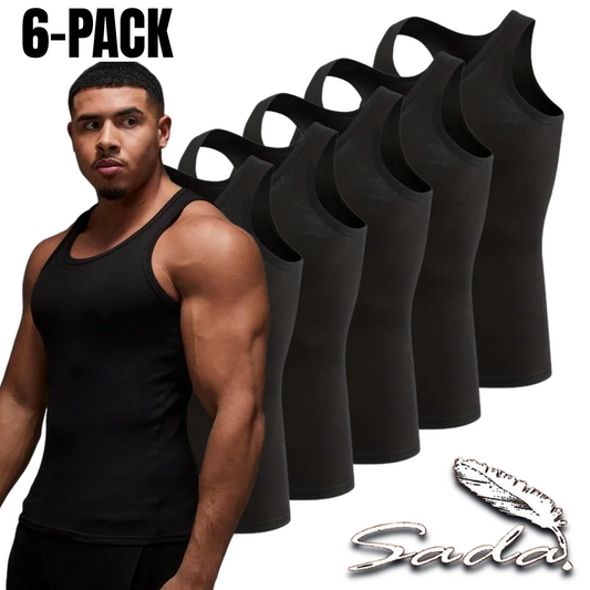 Sada Tank-Top's (6-pack) A-Shirt Muscle-fit 100% Cotton