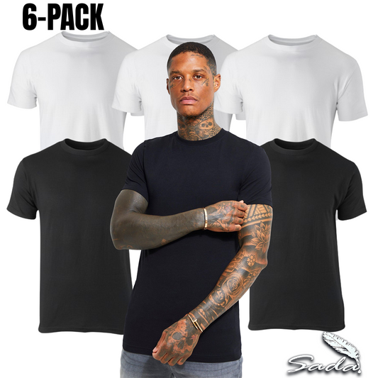 Sada T-Shirt (6-Pack) Crew-Neck Short-Sleeve 100% Cotton Tee's