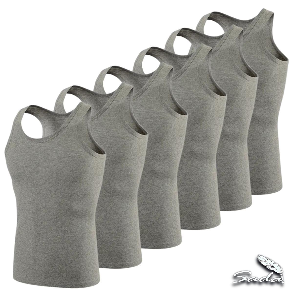 Sada Tank-Top Beaters (6-pack) Muscle-fit 100% Cotton By Blooz