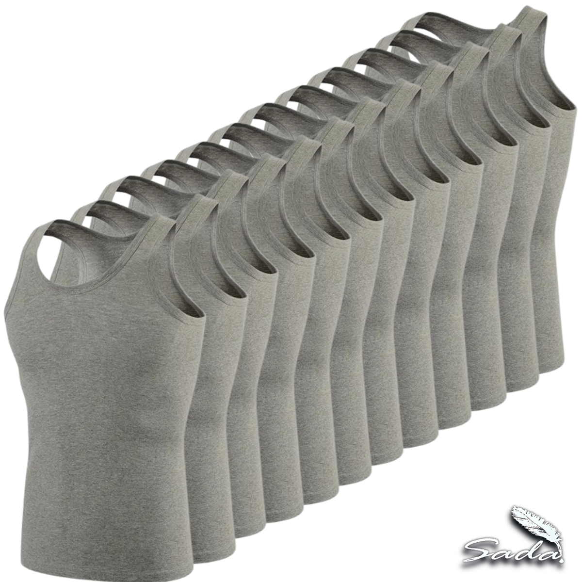 Sada Tank-Top Beaters (1-Dozen/ 12pc) Muscle-Shirt 100% Cotton By Blooz