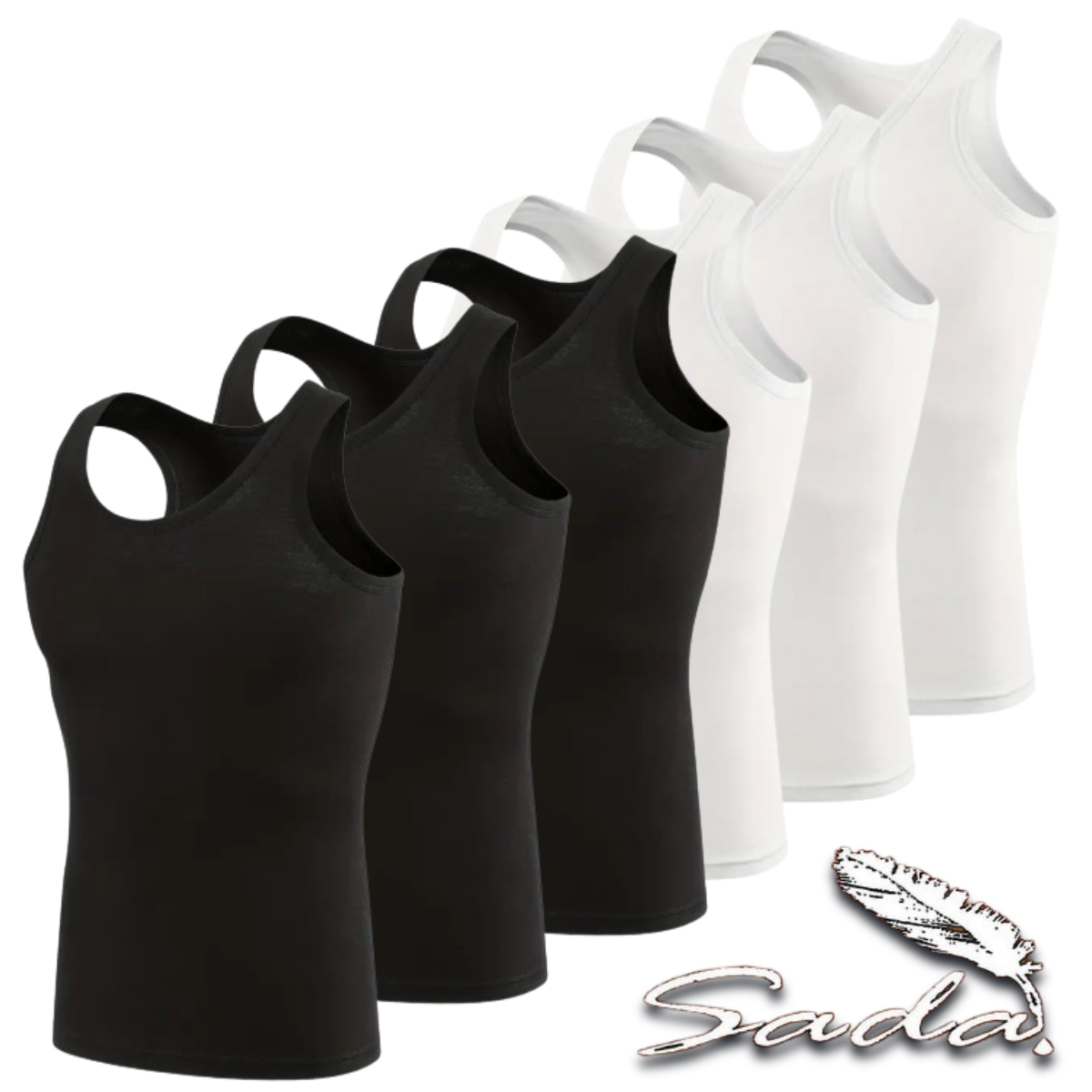 Sada Tank Top A-Shirt (6pc) Muscle-Shirt 100% Cotton