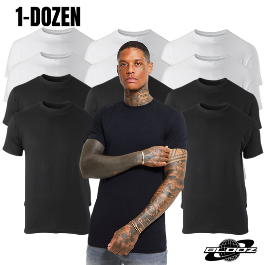 Blooz T-shirts (1-Dozen/ 12pc) Short-Sleeve Crew-Neck 100% Cotton