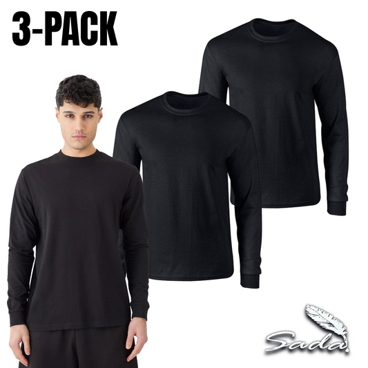 Sada Crew-Neck T-Shirt LONG-SLEEVE (3-pack) 100% Cotton