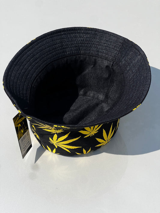 Bucket Hat "Leaf" (Black/ Yellow)