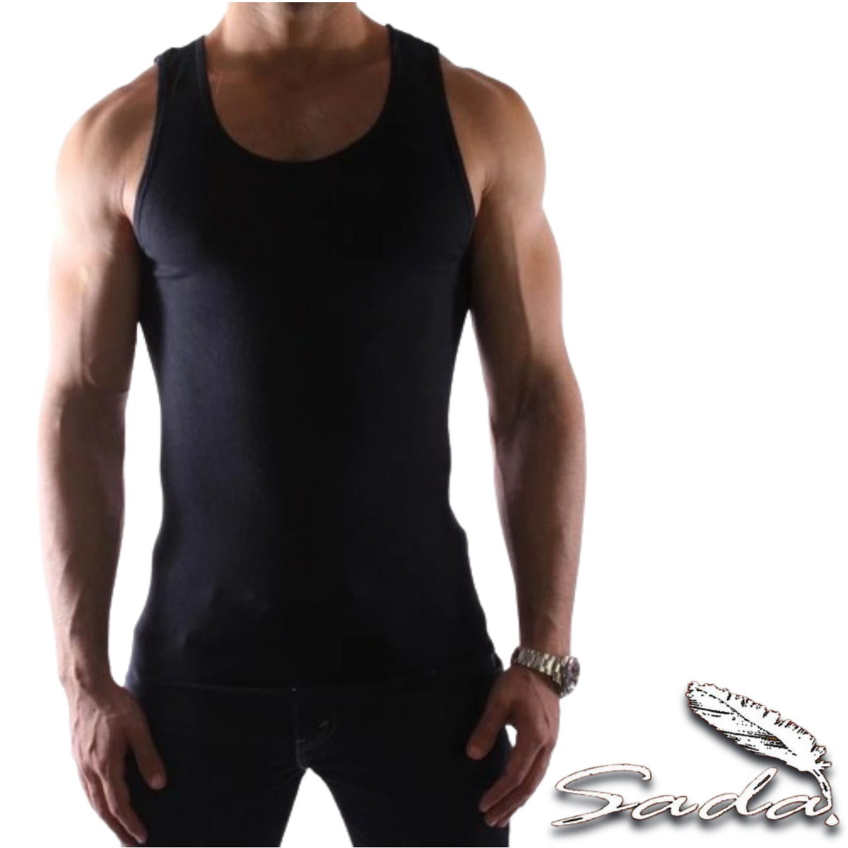 Sada Tank-Top A-Shirt (3pc) Muscle-Shirt 100% Cotton