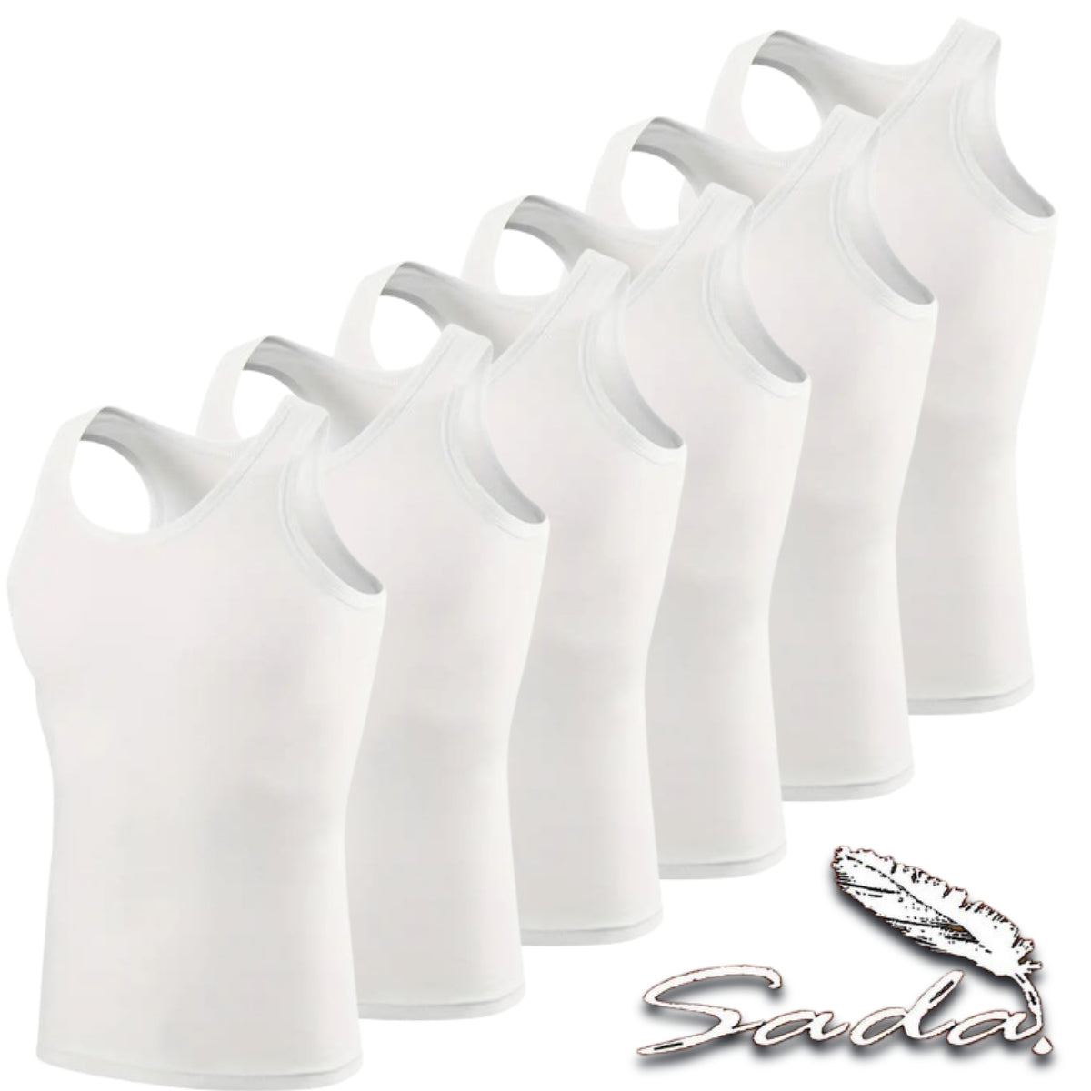 Sada Tank Top A-Shirt (6pc) Muscle-Shirt 100% Cotton