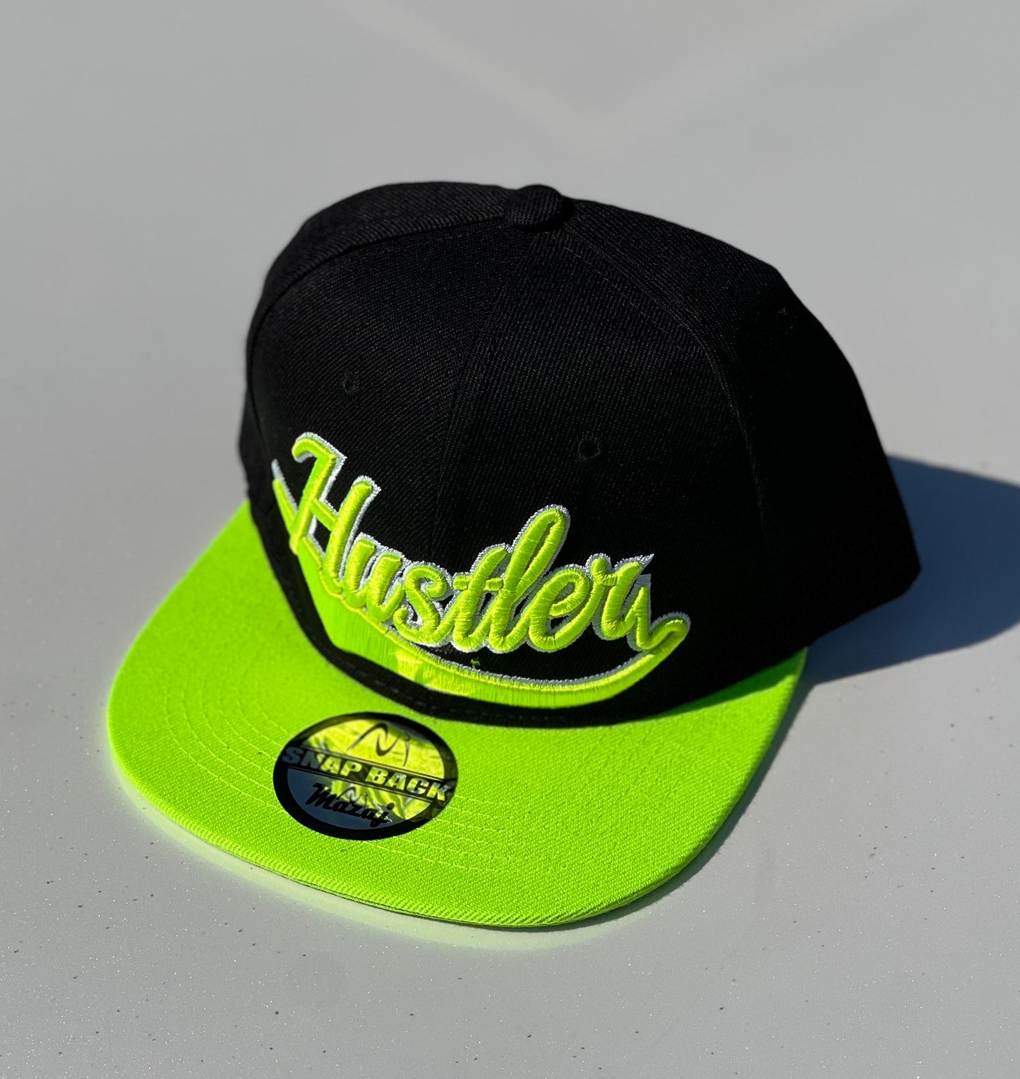 Snapback "Hustler" (Black/ Neon)